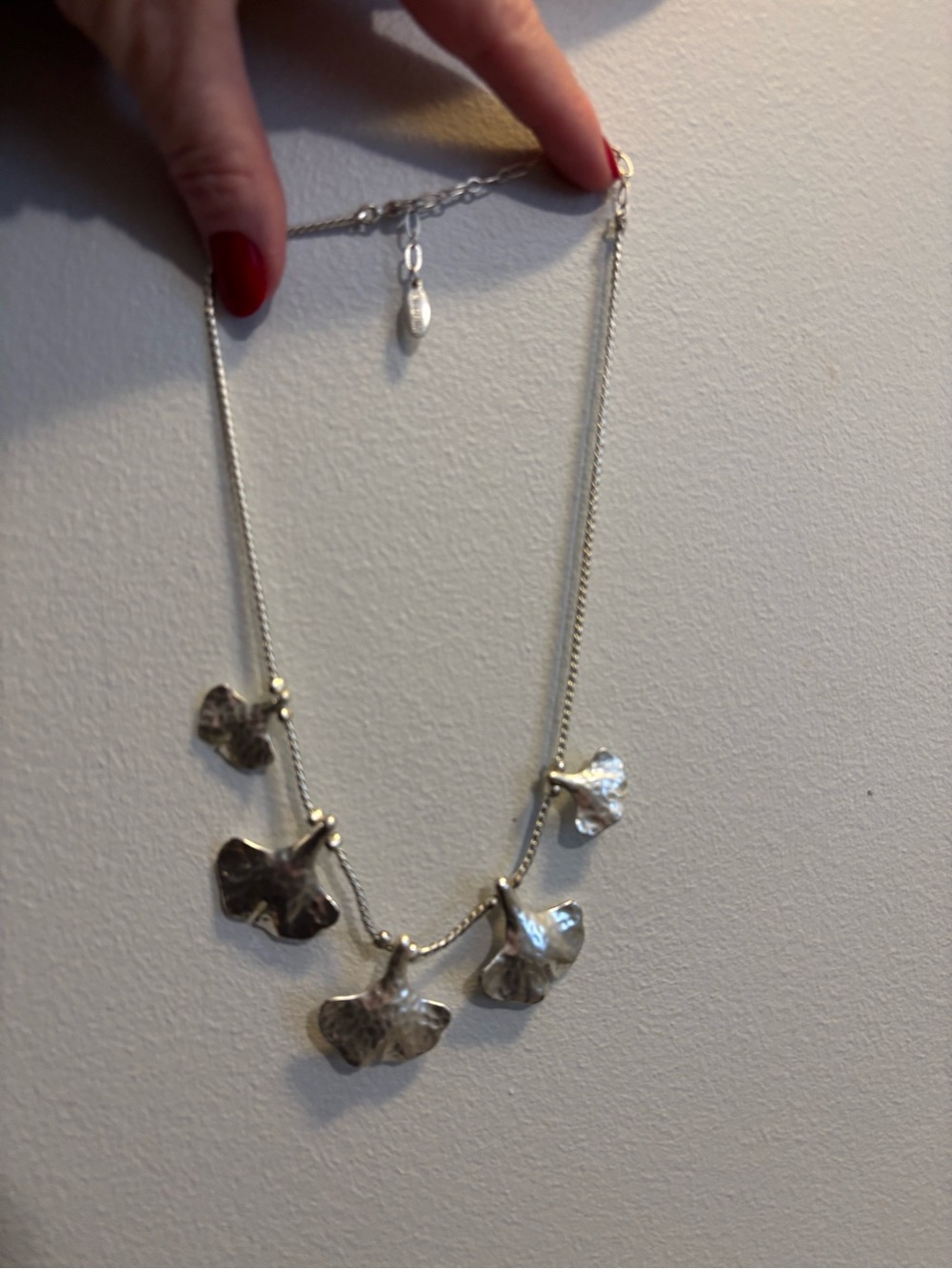 Pilgrim Silver Ginkgo Petal Necklace